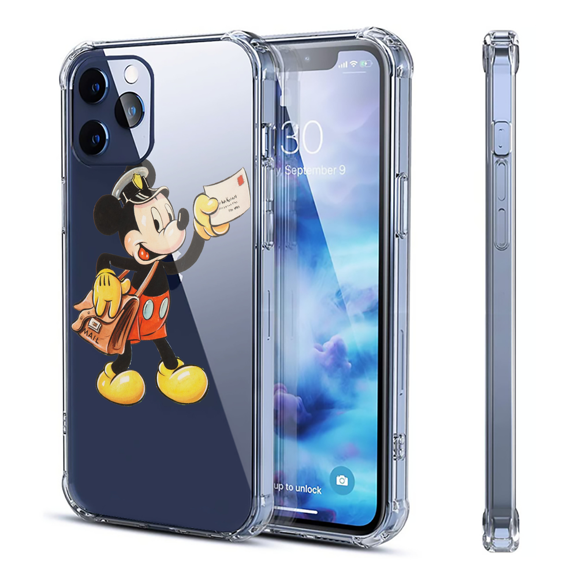（画像用） ミッキーマウス Mickey Mouse 【iPhone 12シリーズ対応】透明スマホケース（クリアソフトケース）